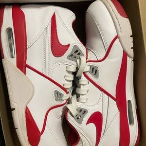 White and Red Sneakers